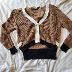 THML Waffle Knit Cropped Cardigan